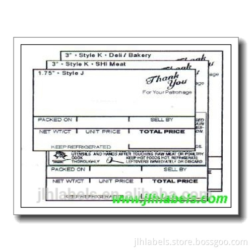 Hobart SP-80 Style J Labels, Hobart SP-1500 Style J Labels 2.25"x1.75",1275 labels/roll